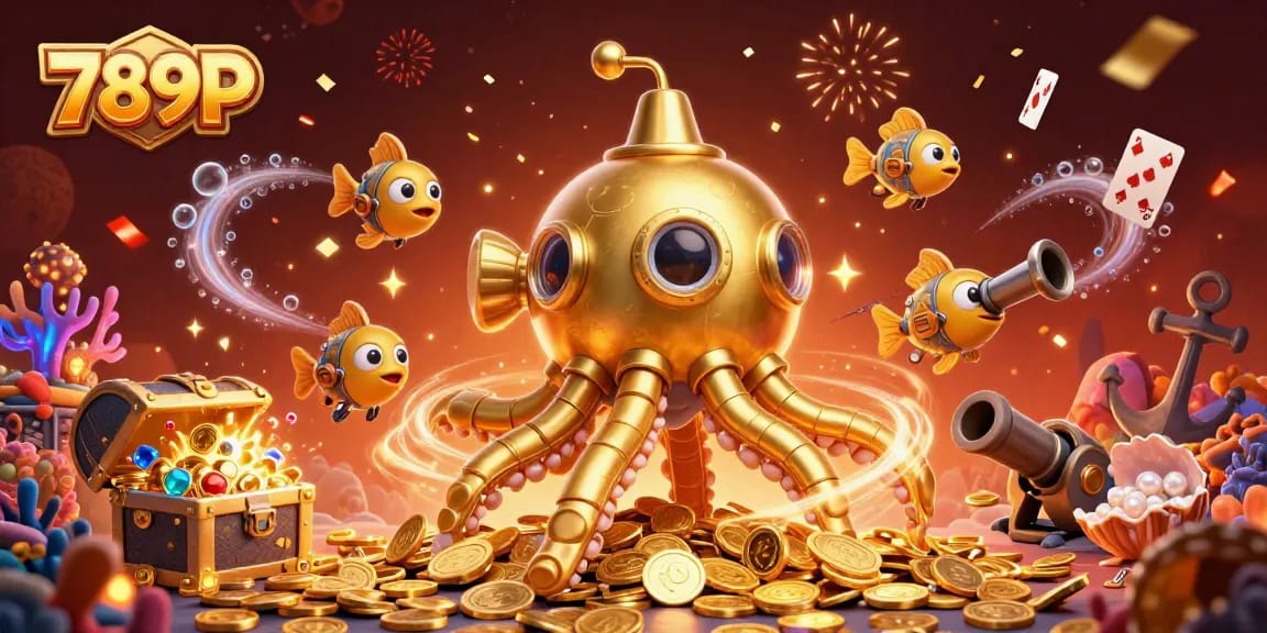 Engage with 789P's thrilling underwater casino adventure through vibrant 3D illustration.