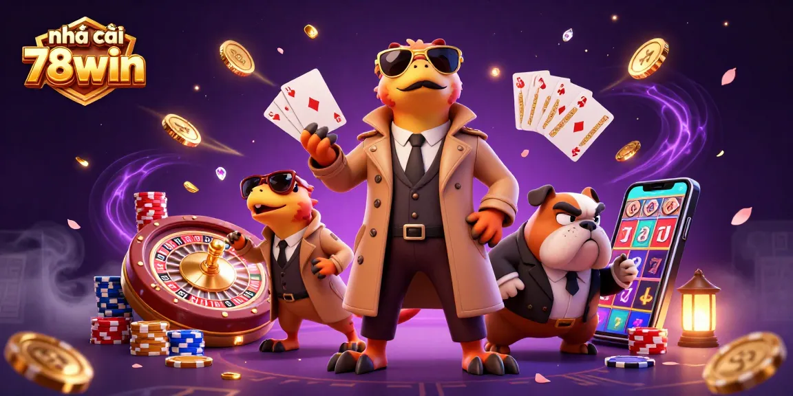 Experience the excitement of nhà cái 78win with cartoon raptors entering a VIP casino.