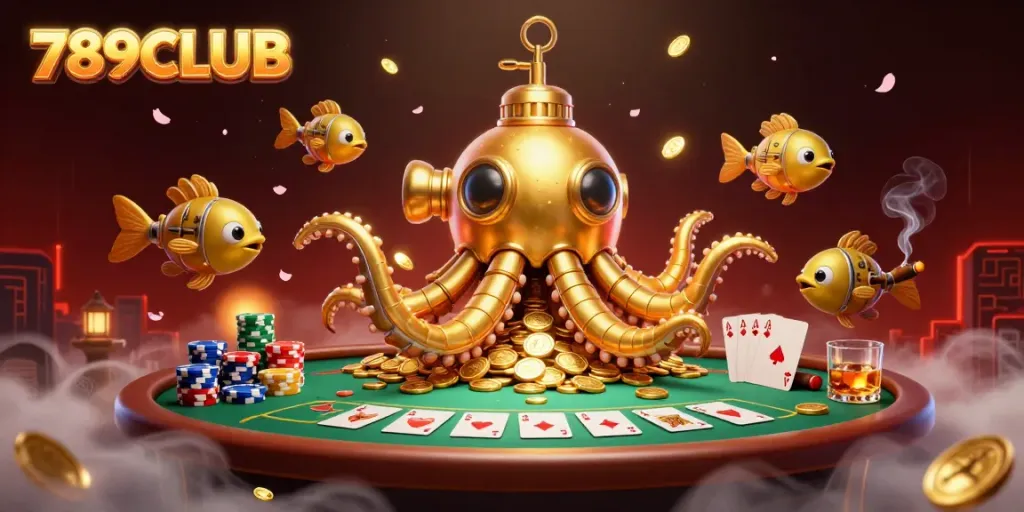 Experience thrilling games with the vibrant 789CLUB casino illustration showcasing poker and excitement.