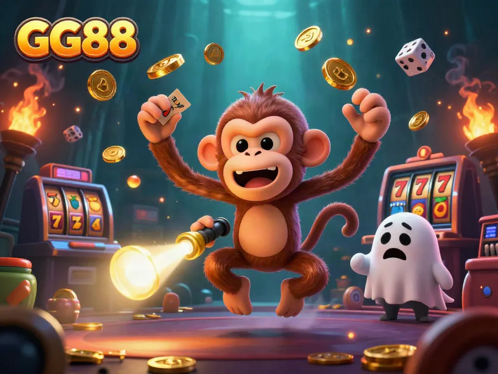 Experience thrilling wins with GG88 in this vibrant casino scene featuring exciting jackpot elements.