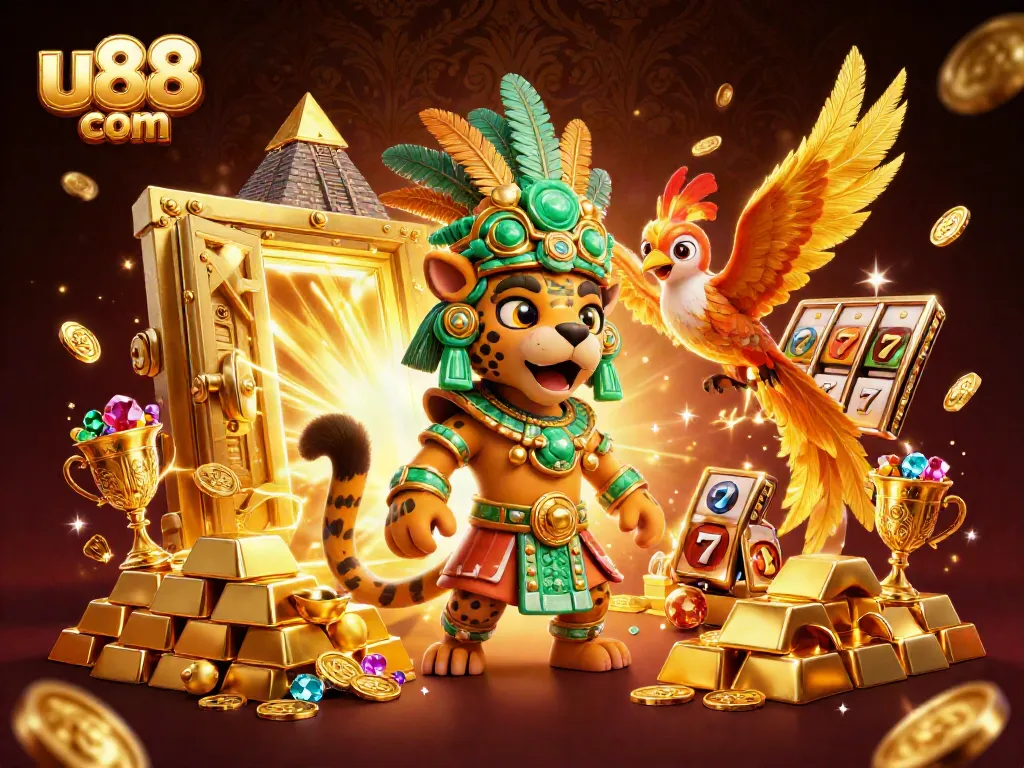 Spin the reels at u88 com with a captivating Mayan-themed jackpot scene full of treasures.