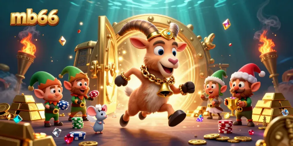 Experience the thrill at mb66 casino with Krampus, the angel mouse, and mischievous gremlins amidst treasures.