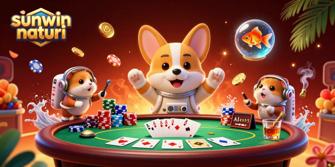 Engage with the thrilling world of sunwin naturi in a vibrant space casino scene filled with exciting gaming elements.