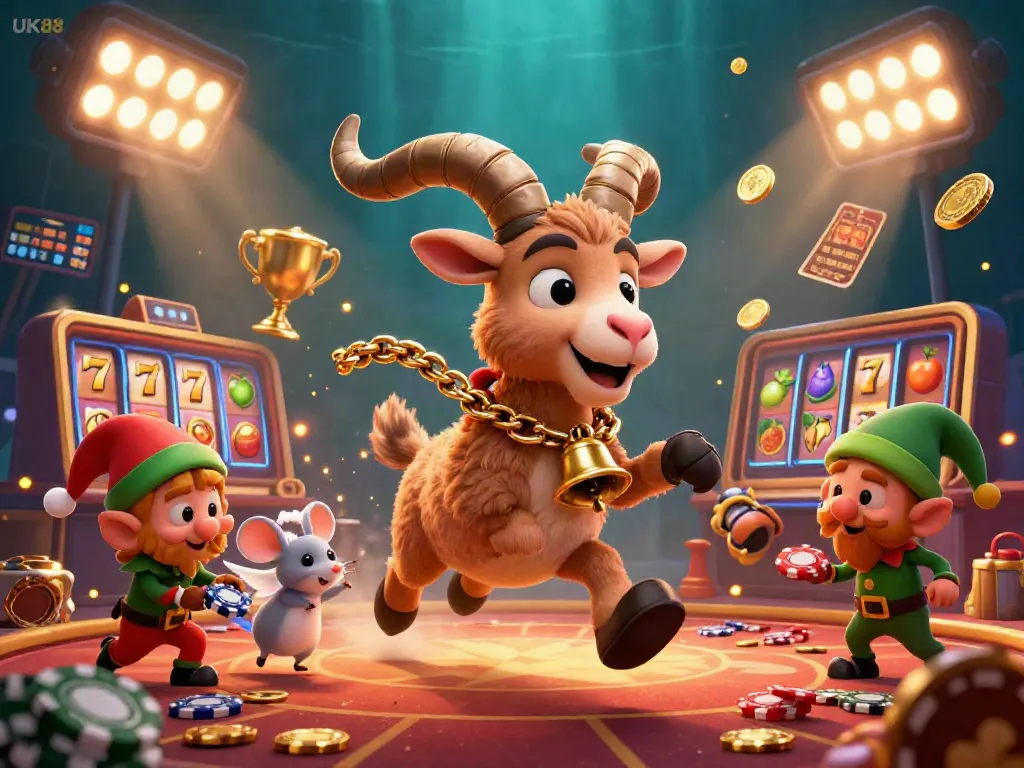 Experience the thrilling adventures at UK88's holiday-horror casino with 3D animated characters and festive elements.