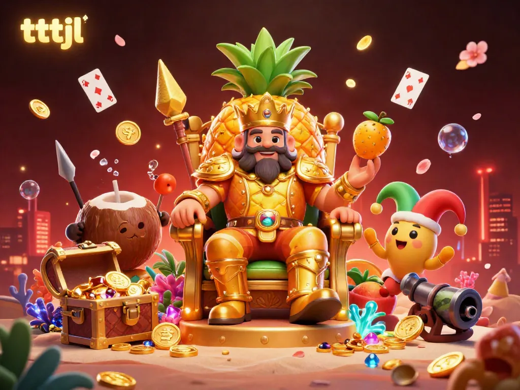 Experience thrilling gameplay with the tttjl casino's lively golden pineapple king and dynamic gaming elements.