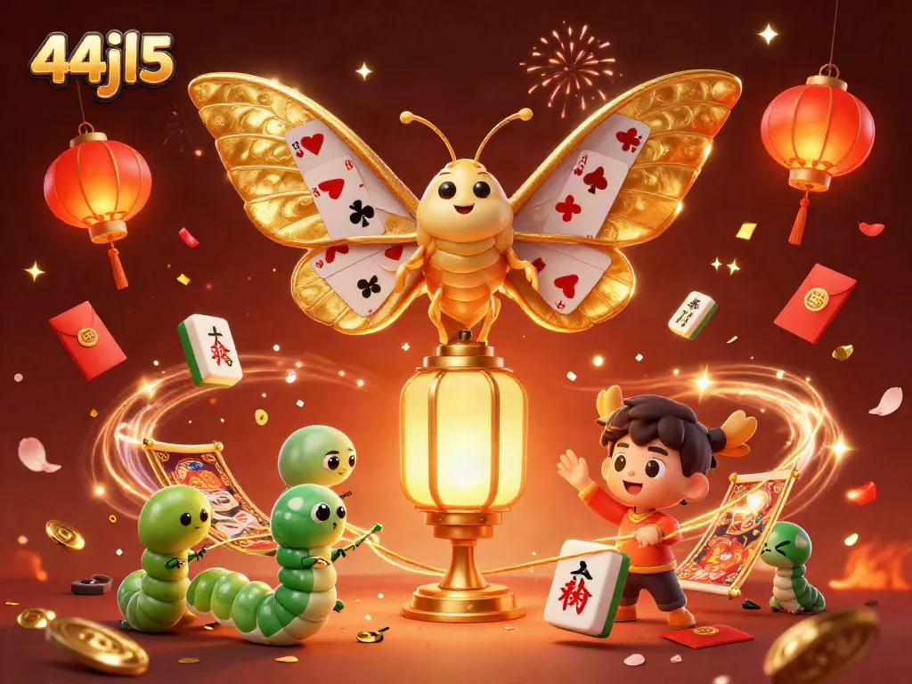 Win big with 44jl5 in a colorful casino-themed 3D celebration scene.