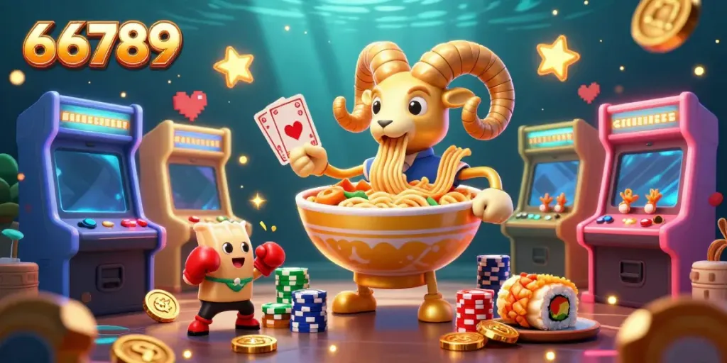 Engage with the thrilling casino experience at 66789 featuring dynamic characters in a vibrant gaming scene.